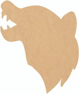 Wood Wolf Howling Craft 15'' Cutout, Unfinished Wooden Mascot Sports Shape, Kids Door Hanger NEXTCraft