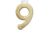Multicraft Wood Number Bevel Cut 6" Natural 9 Multicraft