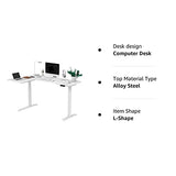SANODESK 63-Inch Large Dual Motor L-Shaped Electric Height Adjustable Standing Desk - Reversible Panel - White Top/White Frame - Ideal for Gaming, SANODESK