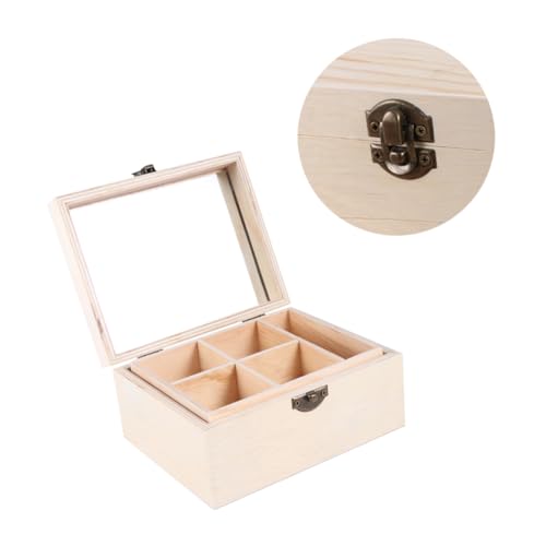NOLITOY 1pc Box Unfinished Wooden Chest Unfinished Wood Treasure Chest Unfinished Wooden Jewelry Storage Unfinished Drawer Case Wood Crafts Wooden NOLITOY