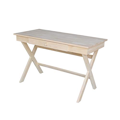 International Concepts Cross Leg Desk, Unfinished - WoodArtSupply