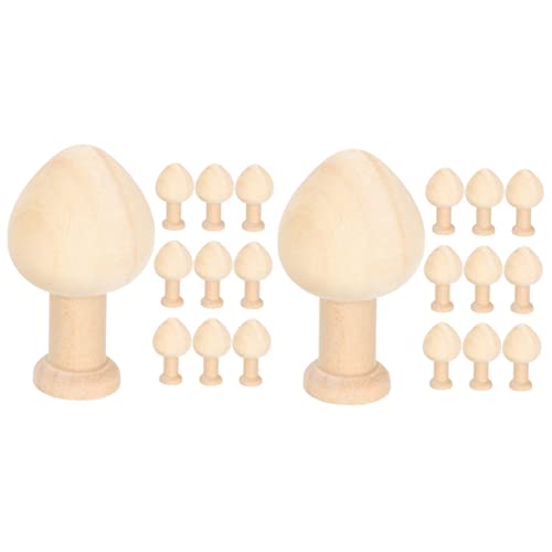 Gogogmee 20 pcs Easter Wooden Plain Wood Trees Miniature Wood Trees DIY Unfinished peg People Unfinished Wood Miniature Trees Wooden pegs for Crafts Gogogmee