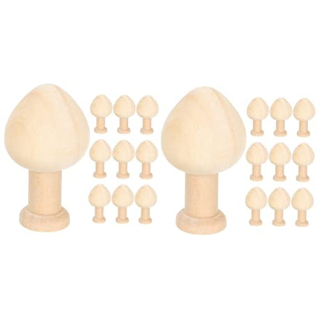 Gogogmee 20 pcs Easter Wooden Plain Wood Trees Miniature Wood Trees DIY Unfinished peg People Unfinished Wood Miniature Trees Wooden pegs for Crafts Gogogmee