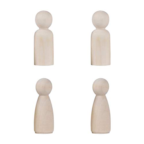 NUOBESTY Natural Unfinished Wooden Peg Doll Bodies Family Member Great for Arts and Crafts 20 Pcs NUOBESTY