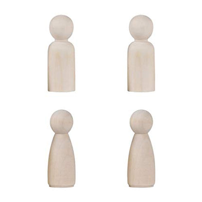 NUOBESTY Natural Unfinished Wooden Peg Doll Bodies Family Member Great for Arts and Crafts 20 Pcs - WoodArtSupply