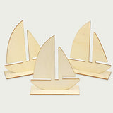 EXCEART Ocean Decor Kids Beach Toys 10Pcs Unfinished Wooden Boat Cutout, Wood Boat Ship Decoration to Paint for Arts Crafts DIY Projects Home Party EXCEART