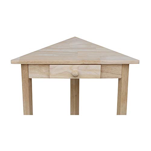 International Concepts Corner Accent Table, Unfinished - WoodArtSupply