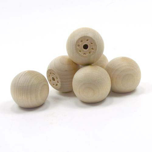 Mylittlewoodshop - Pkg of 25 - Ball with Flat Bottom - 3/4 inches in Diameter with 1/2 inch Flat Unfinished Wood(WW-KBB075-26) Unique Wood Shapes