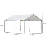 Outsunny 10'x20' Carport Heavy Duty Galvanized Car Canopy with Included Anchor Kit, 3 Reinforced Steel Cables, White Outsunny