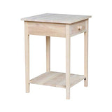 International Concepts Hampton Bedside Table Unfinished IC International Concepts