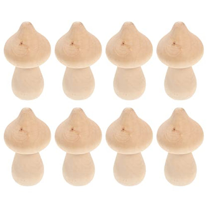 COHEALI 10pcs Wooden Mushroom Balnk Mushroom Model Unfinished Wood Toy Wooden Peg Dolls Unpainted Wood Figures Mushroom Toys Dining Table Decor