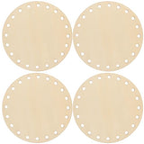 ULTNICE 4pcs Natural Wooden Basket Bottom Circle Shape Blank Crochet Knitting Basket Wood Base Shaper for DIY Basket Craft Weaving Making Supplies ULTNICE