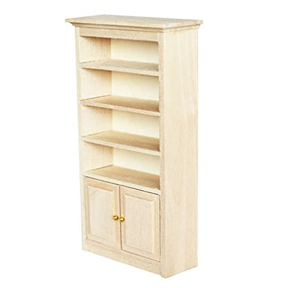 Toyvian 1 12 Dollhouse Furniture Wooden Dollhouse Bookshelf Cabinet Dollhouse Miniature Furniture DIY Dollhouse Accessories Unfinished Dollhouse