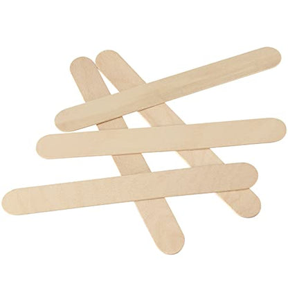 MUKCHAP 100 Pack 6 Inch Wood Popsicles Sticks, Natural Wood Craft Sticks, Food Grade Wooden Ice Cream Sticks Coffee Stirrers Label Sticks Waxing - WoodArtSupply