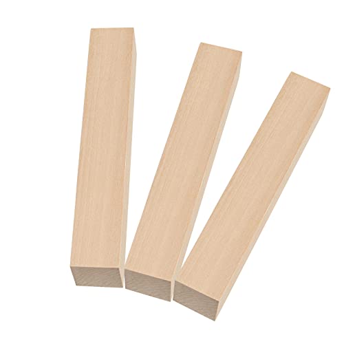 MANCHAP 30 Pack 6 x 1 x 1 Inch Basswood Carving Blocks, Soft Solid Unfinished Wood Whittling Blocks, Basswood Square Wood Blocks for Carving and MANCHAP