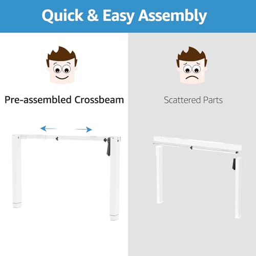 MOUNTUP 55x28 Inches Electric Height Adjustable Standing Desk, Sit Stand Desk with Memory Controller, Ergonomic Stand Up Desk for Home Office MOUNTUP