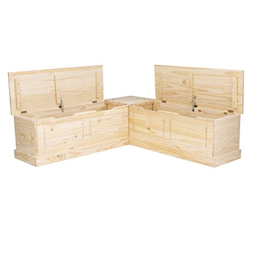 Linon Unfinished Wood Backless Interior Storage Harris Nook Linon