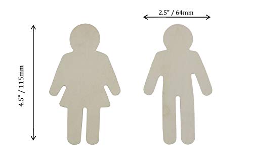Creative Hobbies 24 Pack - 4.5 Inch Wood Male & Female Shapes, Wood Natural Slices Wooden Cutouts for DIY Crafts Painting Staining Burning, School Creative Hobbies