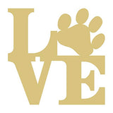 Love Paw Cutout Unfinished Wood Dog Lover Door Hanger Everyday Decor MDF Shaped Canvas Style 1 (12") Diverse Woodworking