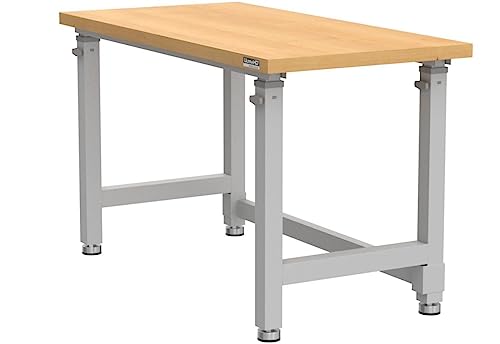 Seville Classics UltraHD Heavy Duty Workbench Table w/ Solid Wood Top, 1000 lbs. Weight Capacity Workstation for Garage, Warehouse, Workshop, Seville Classics