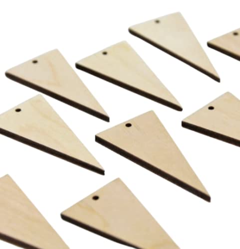ALL SIZES BULK (12pc to 100pc) Unfinished Wood Wooden Laser Solid Triangle Dangle Earring Jewelry Blanks Charms Shape Crafts Made in Texas Texan Wood Crafts