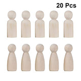 NUOBESTY Natural Unfinished Wooden Peg Doll Bodies Family Member Great for Arts and Crafts 20 Pcs NUOBESTY