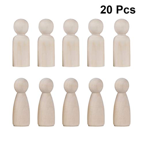 NUOBESTY Natural Unfinished Wooden Peg Doll Bodies Family Member Great for Arts and Crafts 20 Pcs - WoodArtSupply