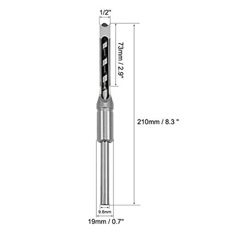 uxcell Square Hole Drill Bit, 1/2 Inch High-Carbon Steel Hollow Chisel Mortise Power Tool for Woodworking uxcell