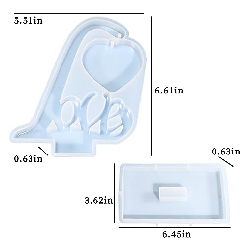 Large Picture Frame Resin Molds, Love Letter Heart Silicone Molds for Epoxy Resin, Unique Heart and Stand Epoxy Casting Mold for DIY Photo Frame Art Wehous