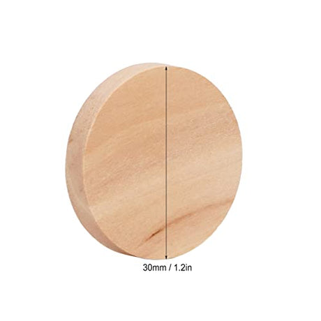 50Pcs Wood Slices 30mm/1.2inch Unfinished Round Wooden Discs Wooden Circle Wooden Tag Wood Blank for Painting Coloring DIY HERCHR
