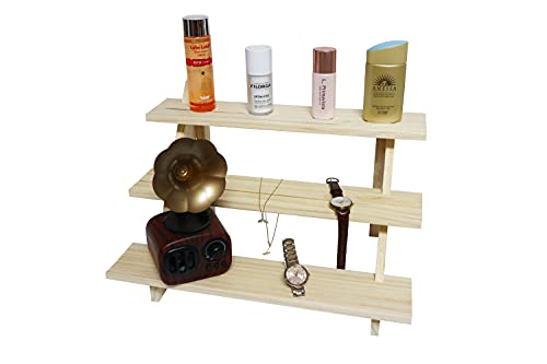 NAJMECHOY Retail Display Riser Earring & Ring Holder Unfinished Rustic Wood Stand Storage Shelf Rack Jewelry Rack Desktop Display Cup Rack Simple NAJMECHOY