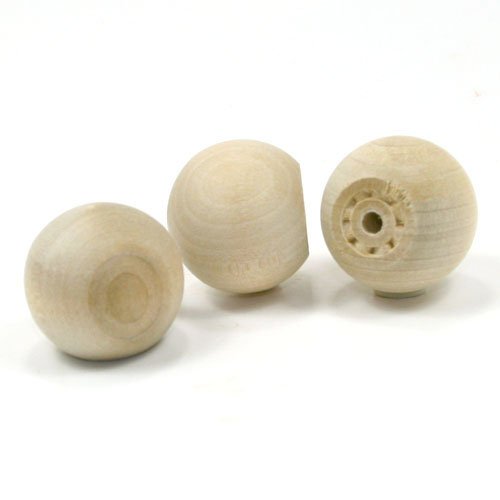 Mylittlewoodshop - Pkg of 6 - Ball with Flat Bottom - 2 inches in Diameter with 1-3/16 Flat Bottom Unfinished Wood(WW-WW-KBB200-6) - WoodArtSupply