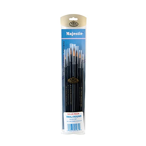 Majestic Royal and Langnickel Short Handle Paint Brush Set, Round, 7-Piece Majestic