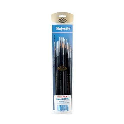 Majestic Royal and Langnickel Short Handle Paint Brush Set, Round, 7-Piece - WoodArtSupply