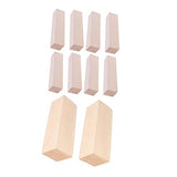 VILLCASE 10 Pcs Carved Wooden Strips Wood Decor Wooden Building Blocks Wood Carving Blocks Wood Blank Blocks Basswood Carving kit Unfinished Craft VILLCASE