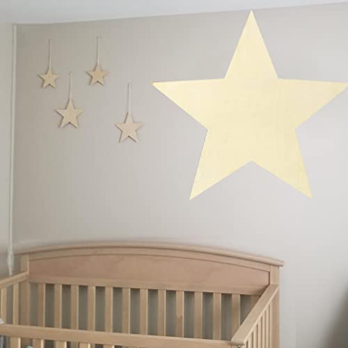 MAHIONG 6 Pack 12 Inch Wooden Star Shapes, Large Patriotic Wood Star Cutouts Bulk, Unfinished Blank Wood Pieces Wooden Start for Craft, DIY, Party MAHIONG