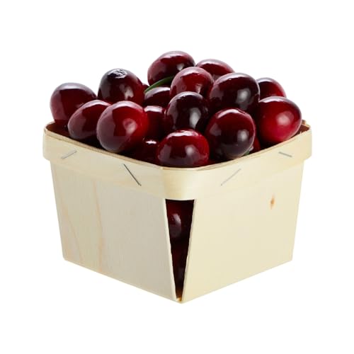 Bright Creations 10 Pack 1-Pint Wooden Berry Baskets for Picking Fruit, Arts and Crafts, Decor, 4 Inch Square Vented Wood Berry Containers Bright Creations