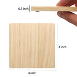 24 Pack Drink Coasters Set, SIJDIEE 4 Inch Round Slate Stone Drink Coasters with Square Blank Wood Craft Coasters for DIY Painting Wood Engraving SIJDIEE