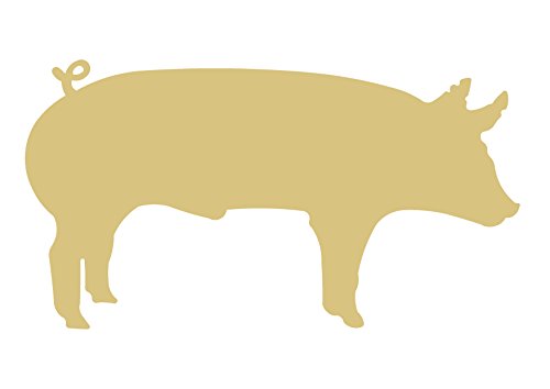 Pig Cutout Unfinished Wood Farm Animal Country Decor Door Hanger Bacon Pet MDF Shaped Canvas Style 3 Diverse Woodworking