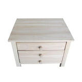 International Concepts Accent Table with Drawers Unfinished IC International Concepts
