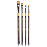 KINGART B-095 Premium 4 pc. Original Gold 9247 Series Crescent Filbert Blender Brush Set, Synthetic Bristle/Taklon for Acrylic and Oil Paint, Short KINGART