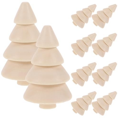 VILLCASE Unfinished Wood Christmas Tree 10Pcs Mini Wooden Xmas Tree Craft Blank Wooden Christmas Tree Acorns Farmhouse Wood Trees DIY Natural Rustic VILLCASE