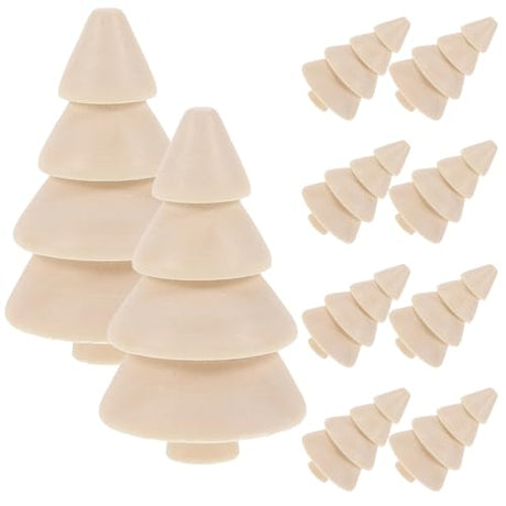 VILLCASE Unfinished Wood Christmas Tree 10Pcs Mini Wooden Xmas Tree Craft Blank Wooden Christmas Tree Acorns Farmhouse Wood Trees DIY Natural Rustic VILLCASE