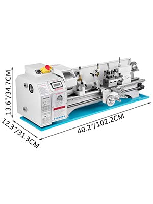 VEVOR Metal Lathe 8.7 x 29.5 Inch/220 x 750MM Mini Metal Lathe 1.1KW Infinitely Variable Speed Mini Lathe Machine LED Screen for Counter Face Turning - WoodArtSupply