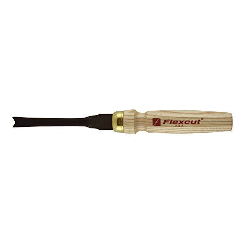 Flexcut Mallet V-Tool, Straight Gouge Chisel, 60 Degrees, 1/2 Inch (MC460) - WoodArtSupply