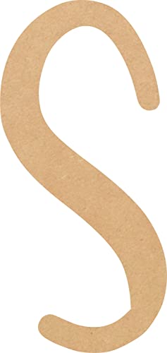 Wood Letter 6'' Tall Unfinished S Craft Alphabet, Paintable Wall Art Hometown Font, Small ABC Kids Learning Project NEXTCraft
