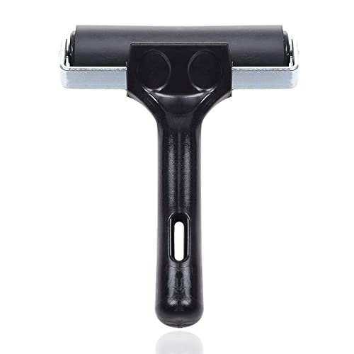 4-Inch Rubber Brayer Roller for Printmaking, Manual Roller Tool for Printmaking/Wallpaper/Gluing Application/Painting/Craft ATB