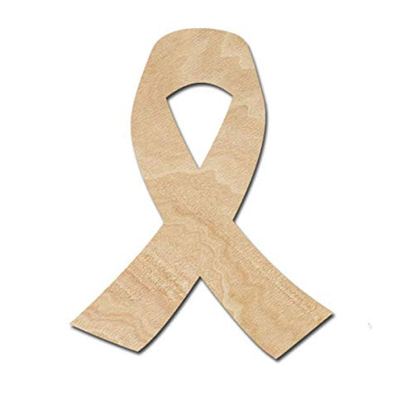 Cancer Ribbon Wooden Cutouts for crafts, Laser Cut Wood Shapes 5mm thick Baltic Birch Wood, Multiple Sizes Available Elliefont Styles