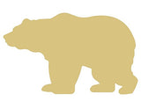 Grizzly Bear Cutout Unfinished Wood Forest Mountain Black Brown Polar Door Hanger MDF Shape Canvas Style 1 Diverse Woodworking
