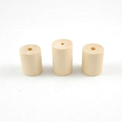 Hand Jewelry Ornament Crafts 60 Pcs Unfinished Wooden Craft Blocks Cylinders Wooden Tube Hole Round Bar for Art Crafts DIY Jewelry Accessories